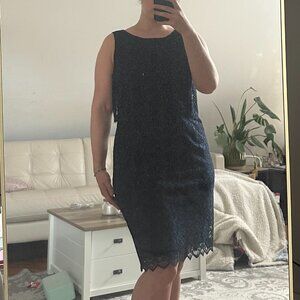 Navy Blue Lace Dress